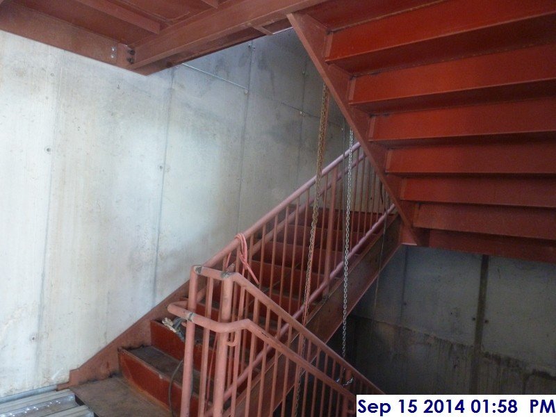 Started installing the hand rails at Stair -2 (3rd Floor) Facing West (800x600)